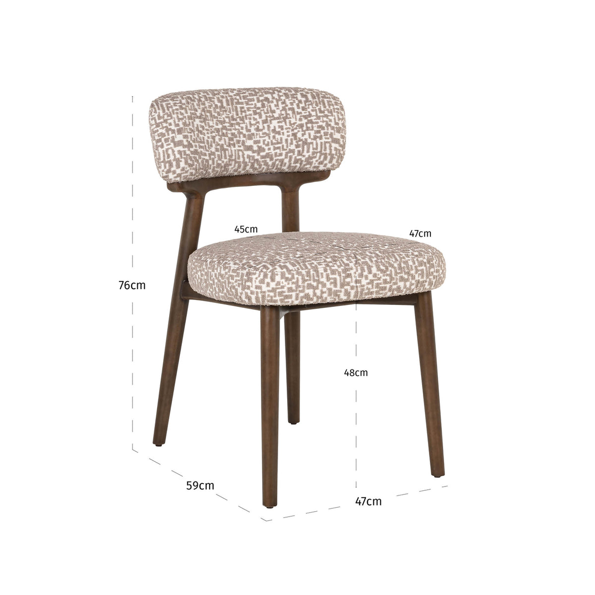 Dining chair Basker natural geo (Set of 2)