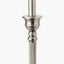 Canterbury Antique Silver Metal Floor Lamp Base with Henry 45cm White Handloom Cylinder Lampshade
