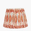 Canterbury Antique Silver Metal Floor Lamp Base with Izara 45cm Cinnamon Ikat Patterned Mushroom Pleat Tapered Lampshade