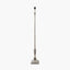 Canterbury Antique Silver Metal Floor Lamp Base with Izara 45cm Cinnamon Ikat Patterned Mushroom Pleat Tapered Lampshade
