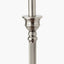 Canterbury Antique Silver Metal Floor Lamp Base with Izara 45cm Lilac Ikat Patterned Mushroom Pleat Tapered Lampshade