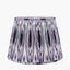 Canterbury Antique Silver Metal Floor Lamp Base with Izara 45cm Lilac Ikat Patterned Mushroom Pleat Tapered Lampshade