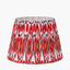 Canterbury Antique Silver Metal Floor Lamp Base with Izara 45cm Red Ikat Patterned Mushroom Pleat Tapered Lampshade