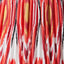 Canterbury Antique Silver Metal Floor Lamp Base with Izara 45cm Red Ikat Patterned Mushroom Pleat Tapered Lampshade