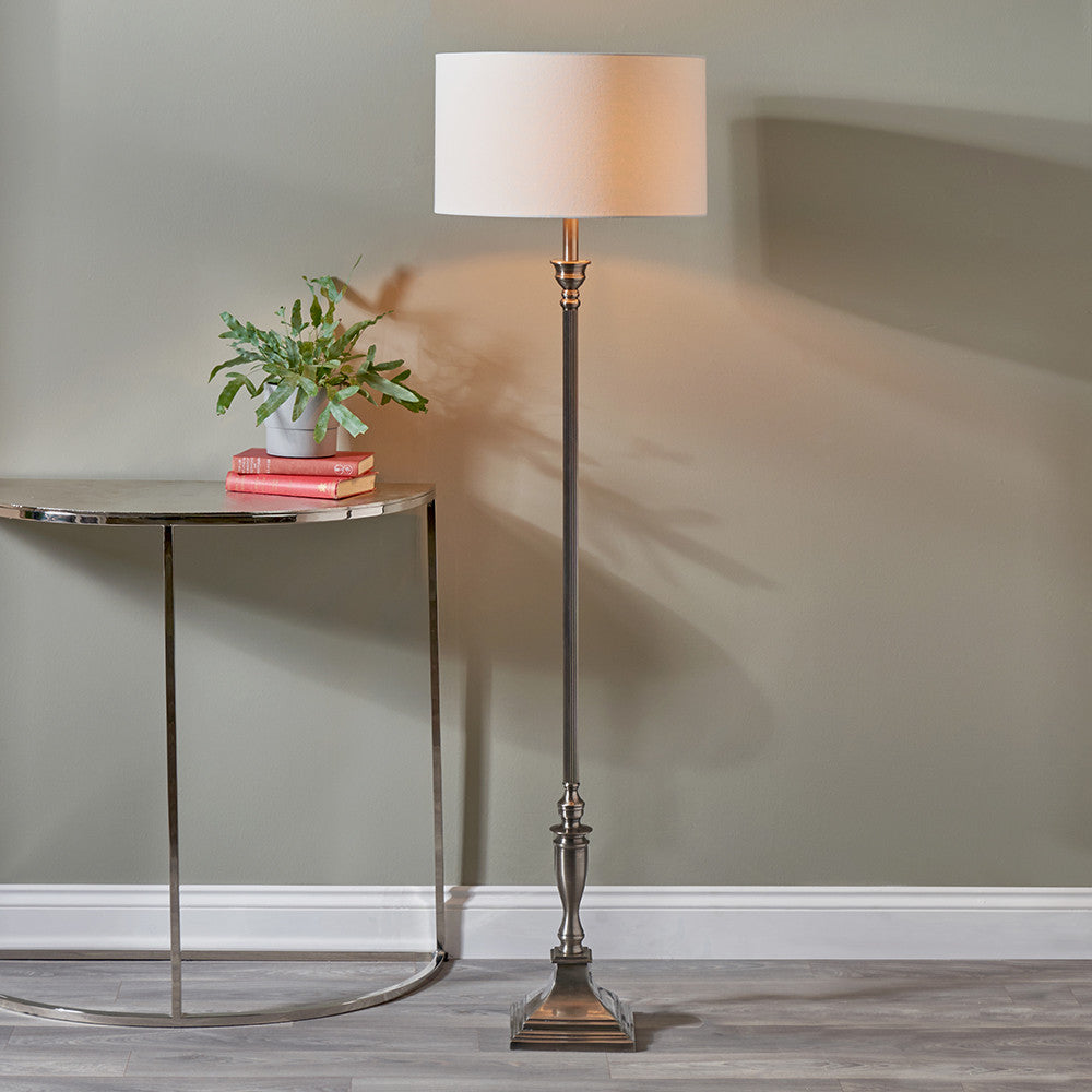 Canterbury Antique Silver Floor Lamp Base Only - Base Only