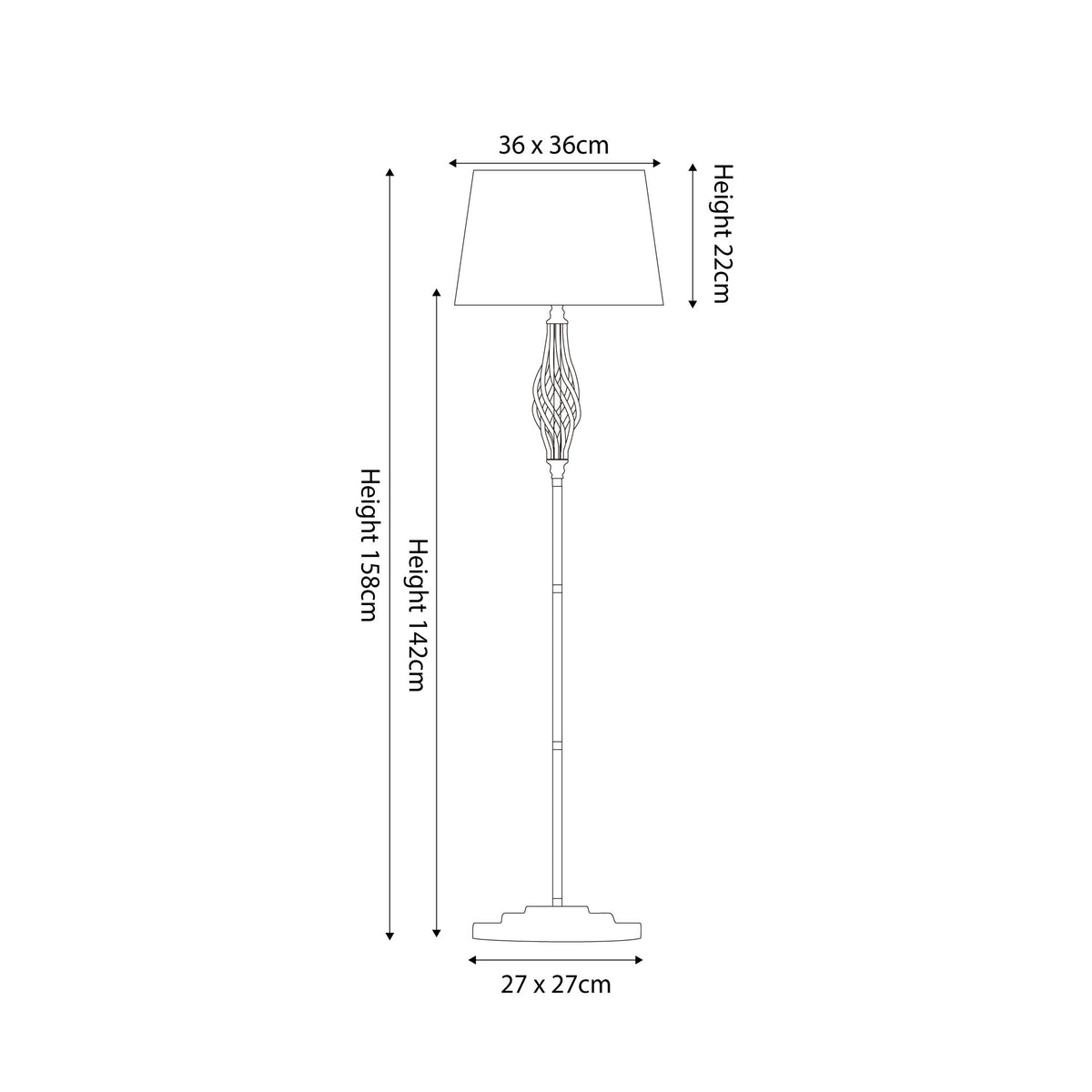 Jenna Silver Metal Twist Detail Floor Lamp