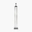 Langston Nickel Metal Column Floor Lamp Base with Lino 45cm Cinnamon Self Lined Linen Cylinder Lampshade