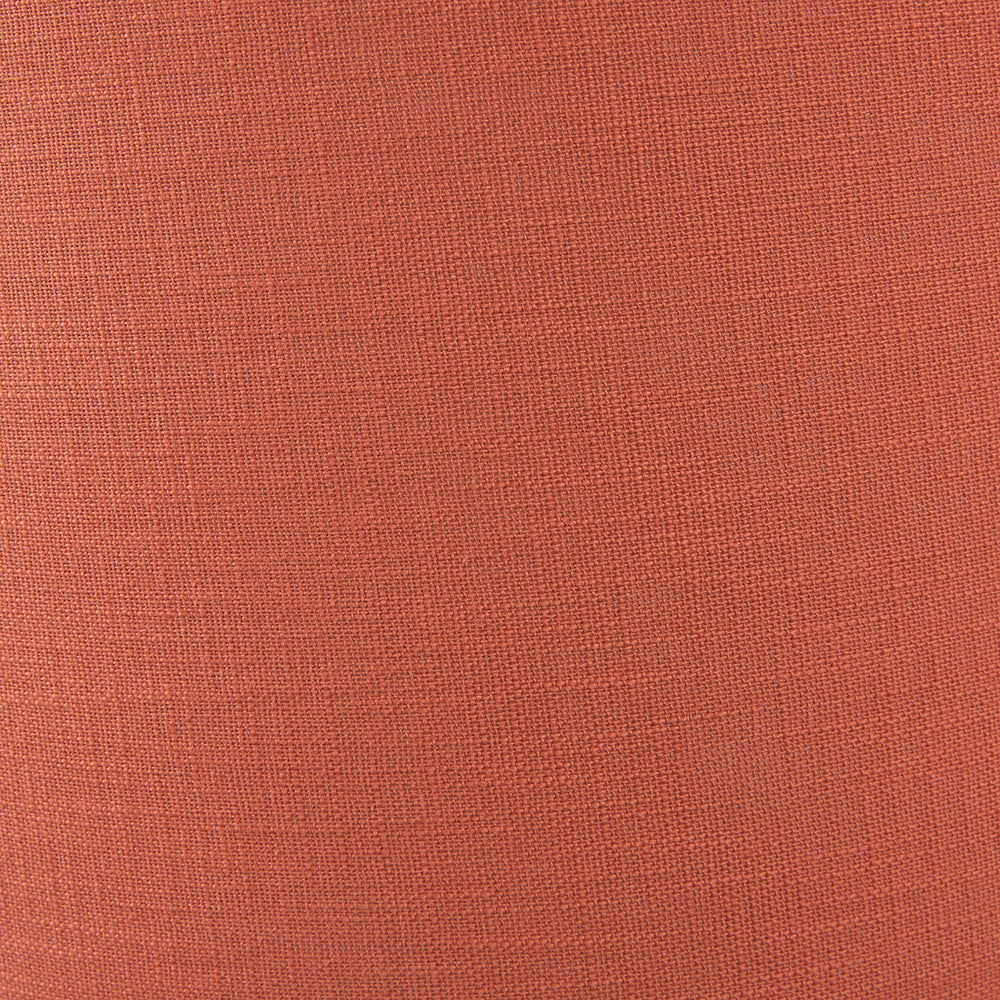 Langston Nickel Metal Column Floor Lamp Base with Lino 45cm Cinnamon Self Lined Linen Cylinder Lampshade