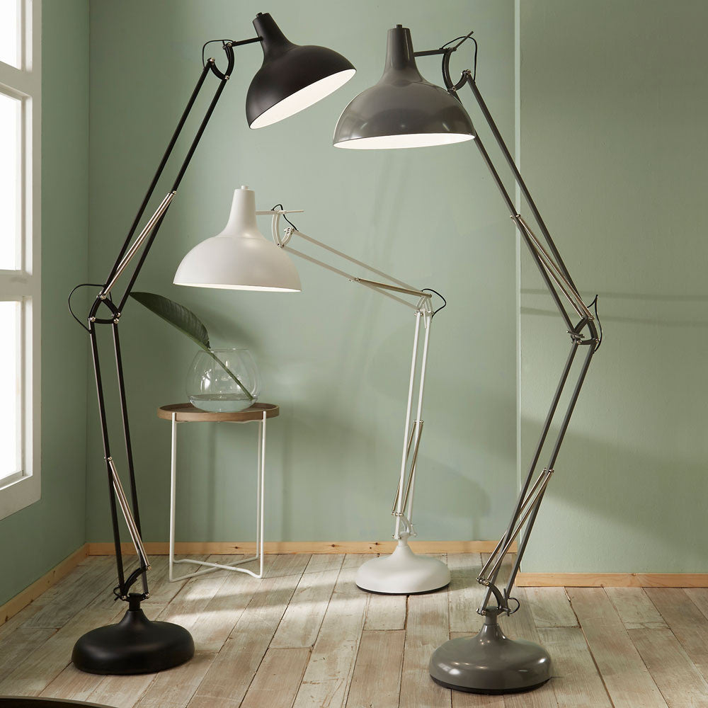 Alonzo Grey Painted Oversize Task Floor Lamp
