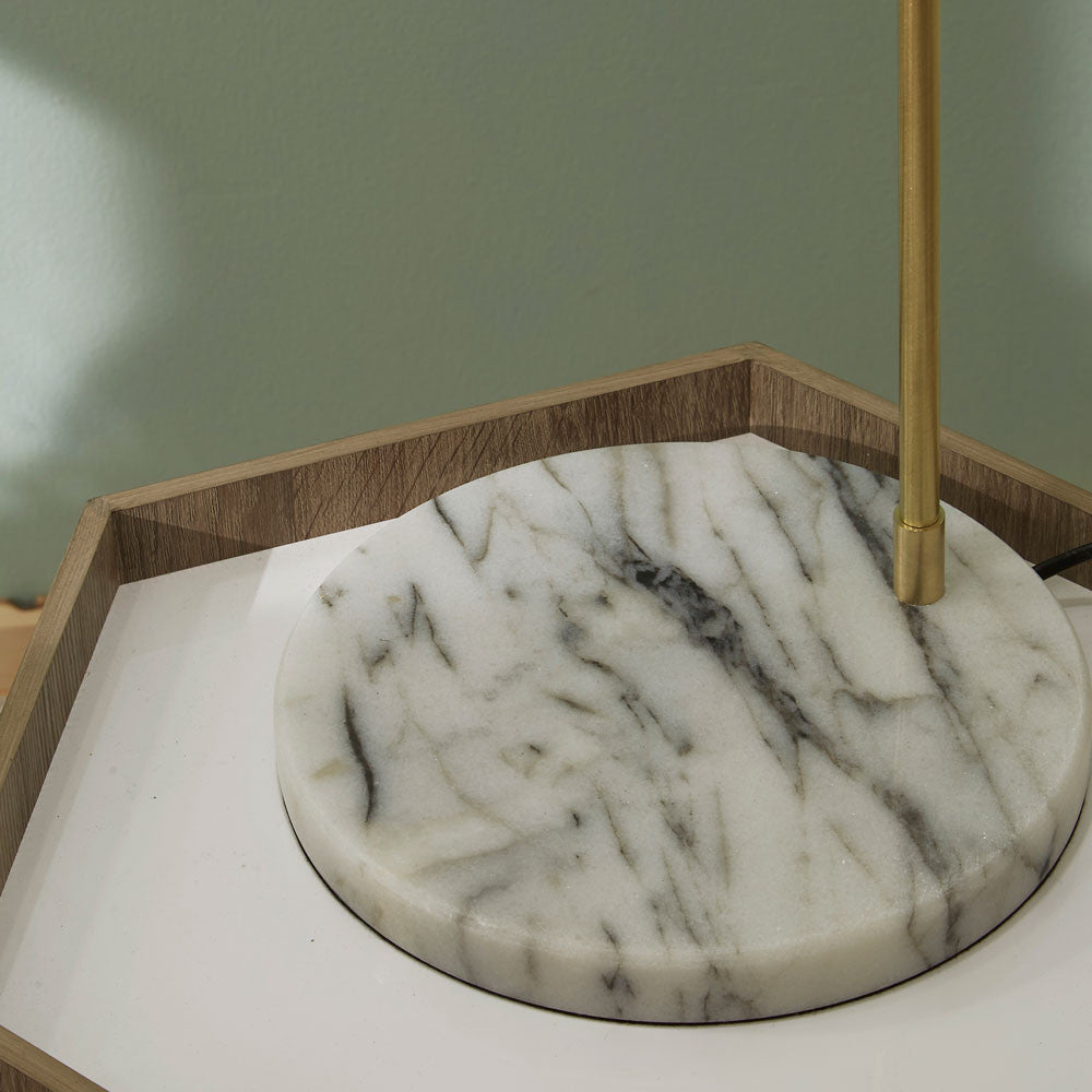 Biba Marble Footed White and Gold Retro Floor Lamp