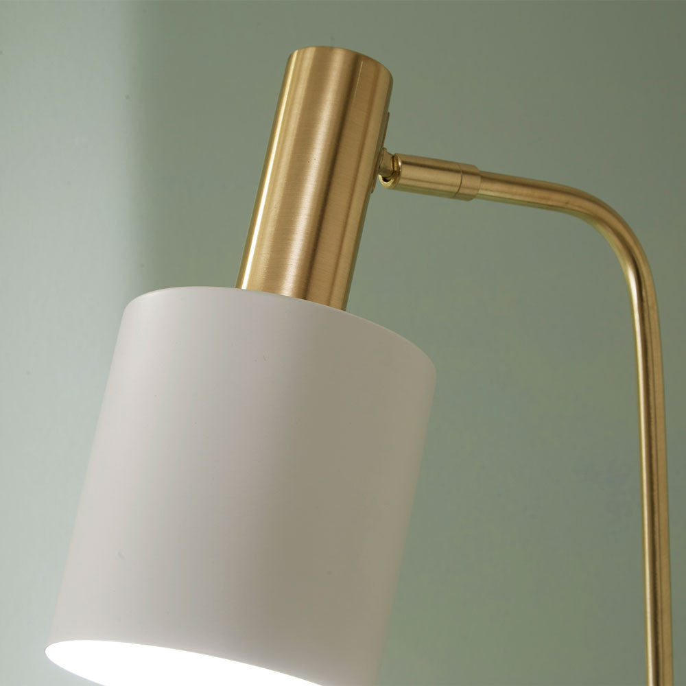 Biba Marble Footed White and Gold Retro Floor Lamp