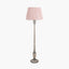 Captiva Grey Wash Mango Wood Floor Lamp Base with Thiago 45cm Cinnamon Stripe Mushroom Pleat Tapered Lampshade