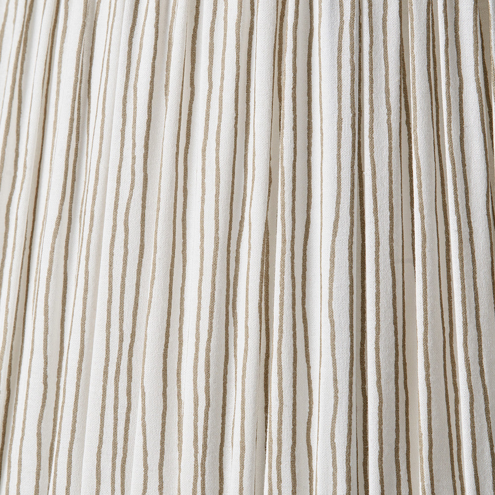 Captiva Grey Wash Mango Wood Floor Lamp Base with Thiago 45cm Natural Stripe Mushroom Pleat Tapered Lampshade