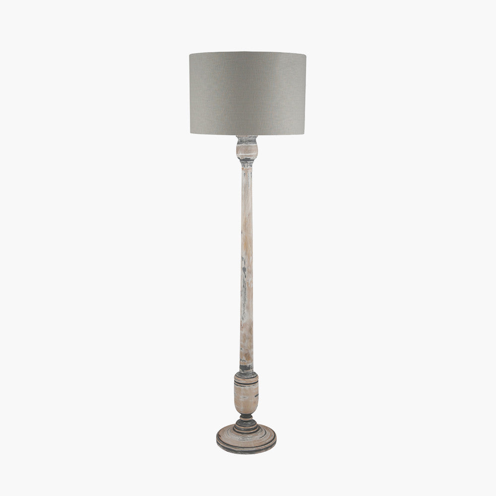 Captiva Grey & White Wash Mango Wood Floor Lamp - Base Only
