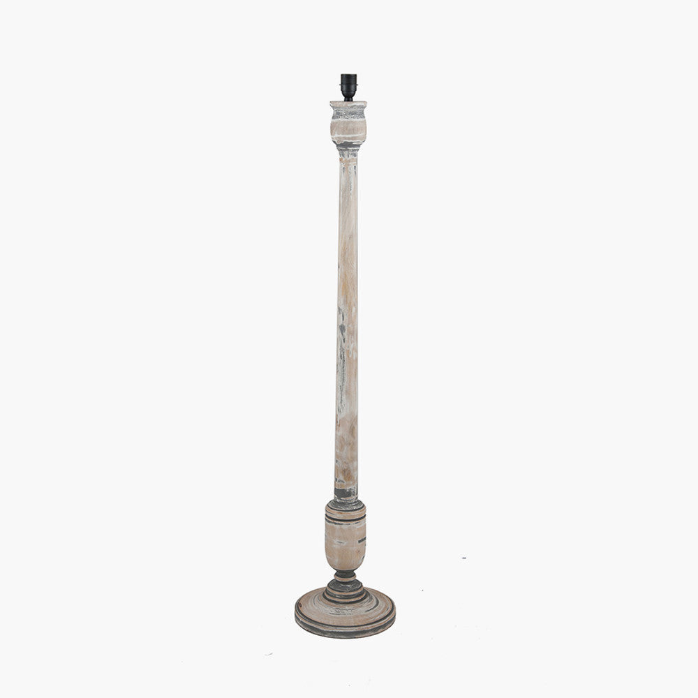 Captiva Grey & White Wash Mango Wood Floor Lamp - Base Only