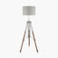 Port Nickel and Wood Tripod Floor Lamp - Base Only