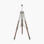 Port Nickel and Wood Tripod Floor Lamp - Base Only