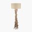Derna Drift Wood Floor Lamp with Natural Jute Shade