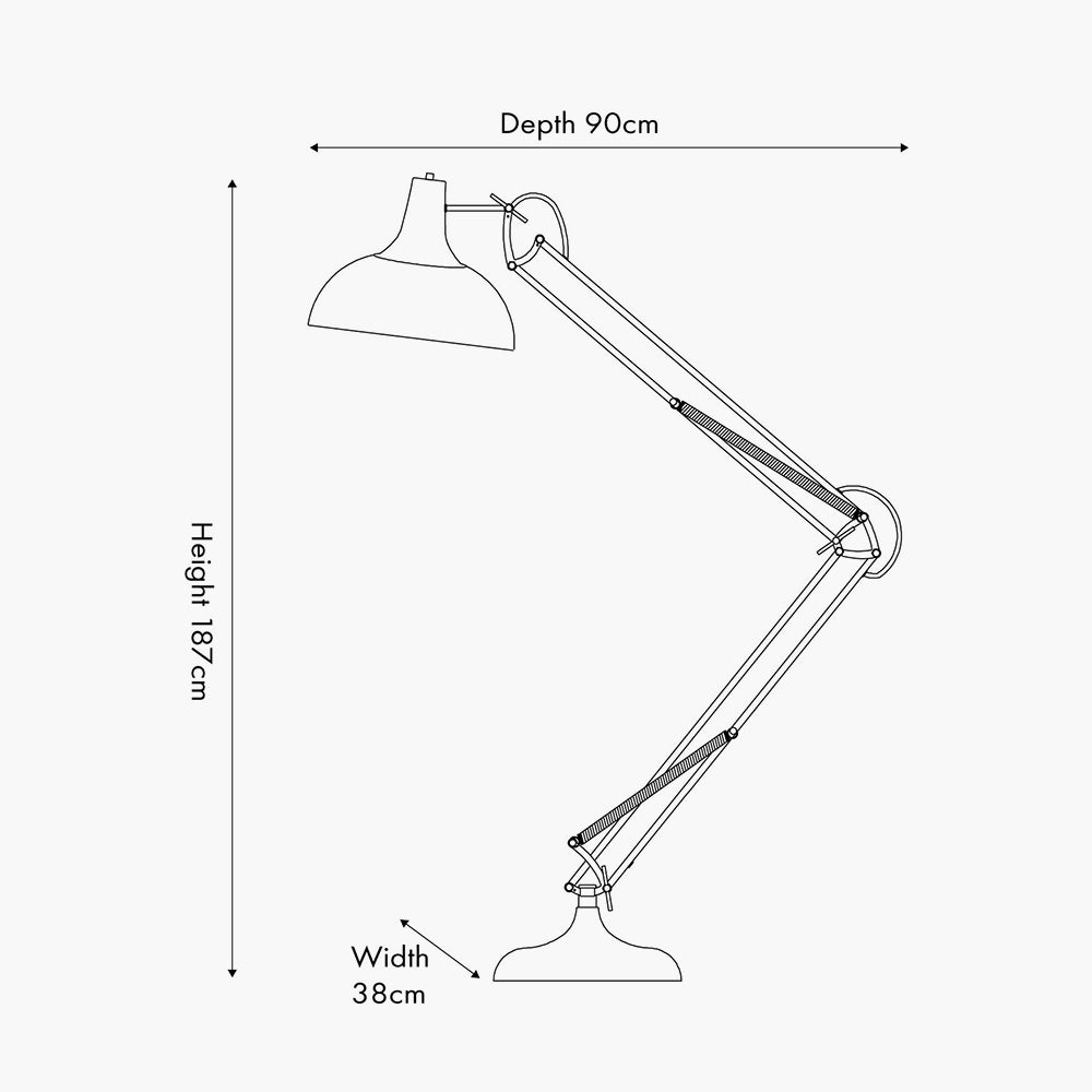 Alonzo Matt Black Metal Task Floor Lamp