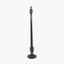 Captiva Antique Black Mango Wood Floor Lamp Base with Rouen 45cm Taupe Boucle Cylinder Lampshade