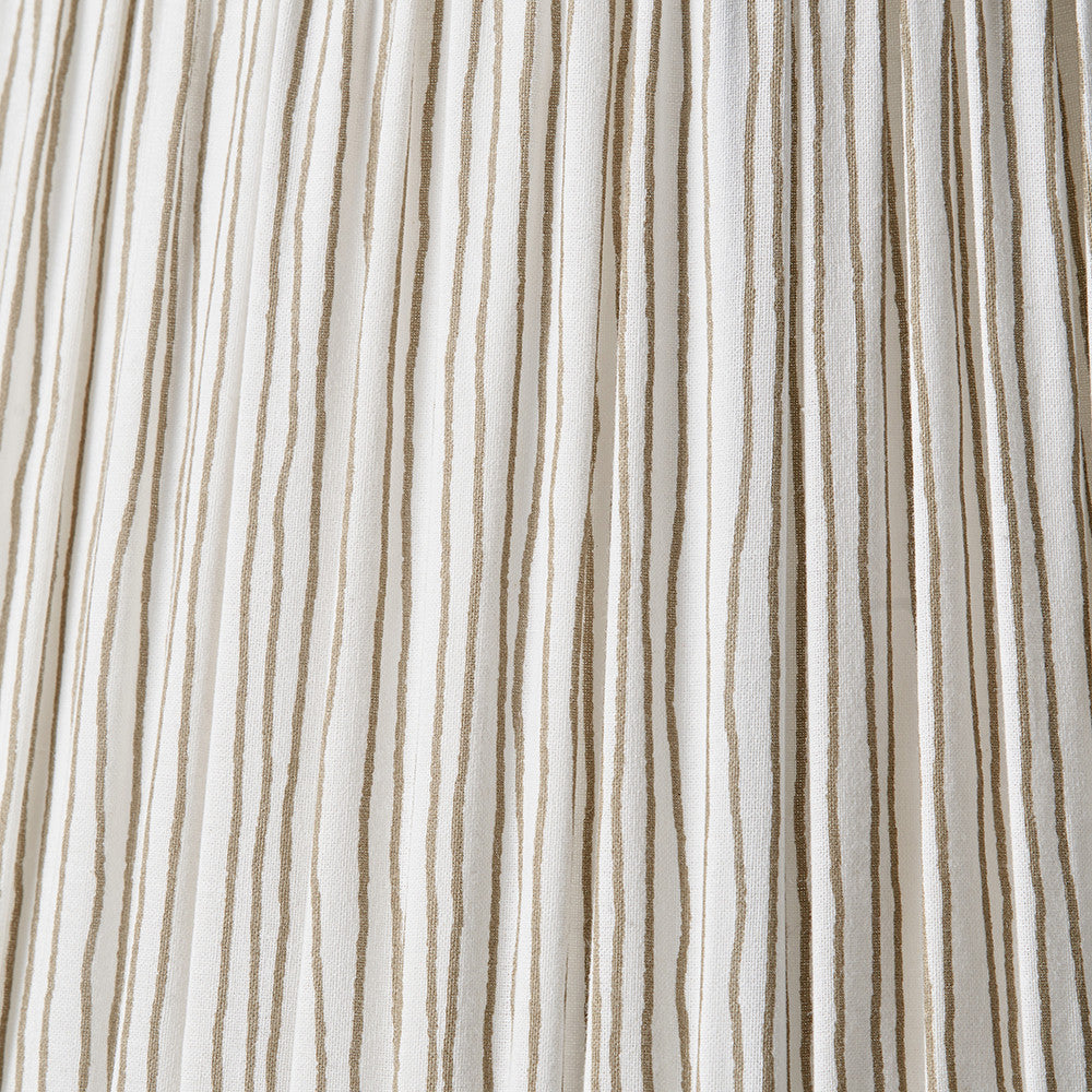 Captiva Antique Black Mango Wood Floor Lamp Base with Thiago 45cm Natural Stripe Mushroom Pleat Tapered Lampshade