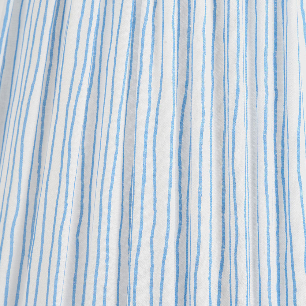 Captiva Antique Black Mango Wood Floor Lamp Base with Thiago 45cm Ocean Blue Stripe Mushroom Pleat Tapered Lampshade