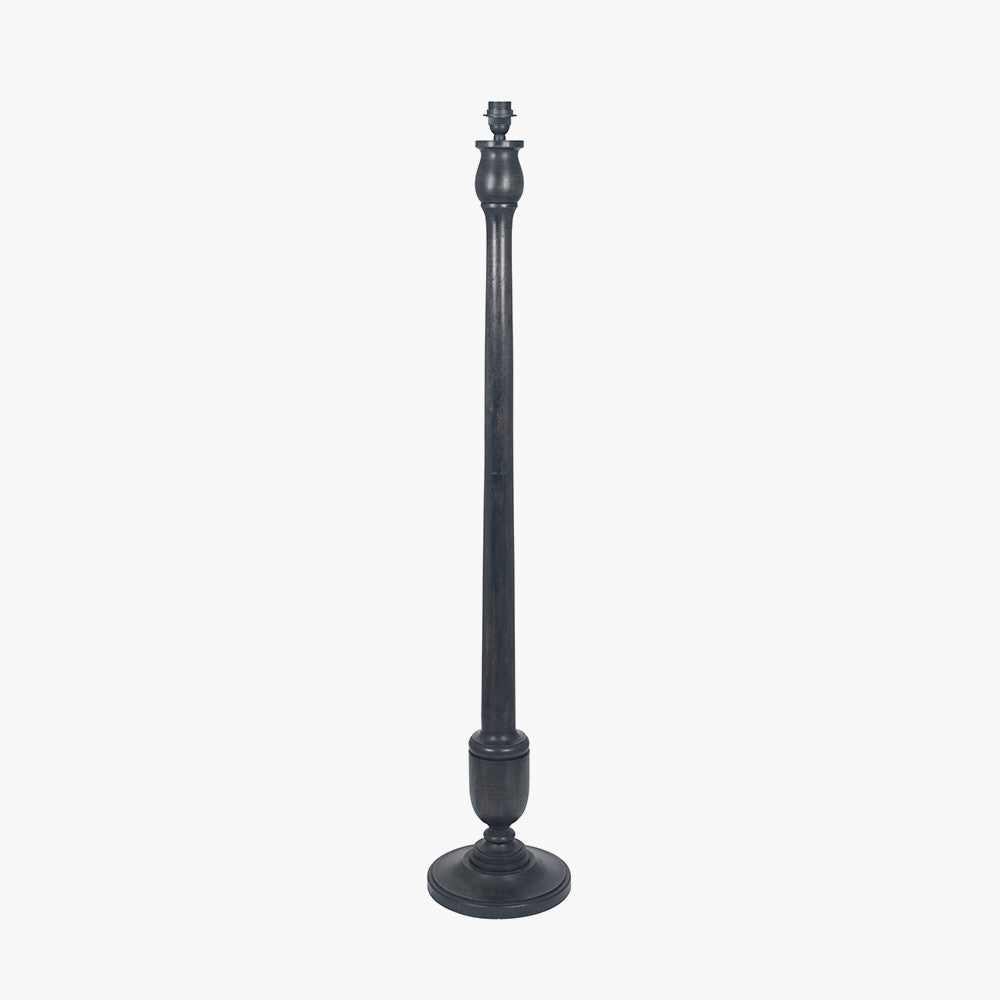 Captiva Antique Black Candle Stick Wood Floor Lamp - Base Only