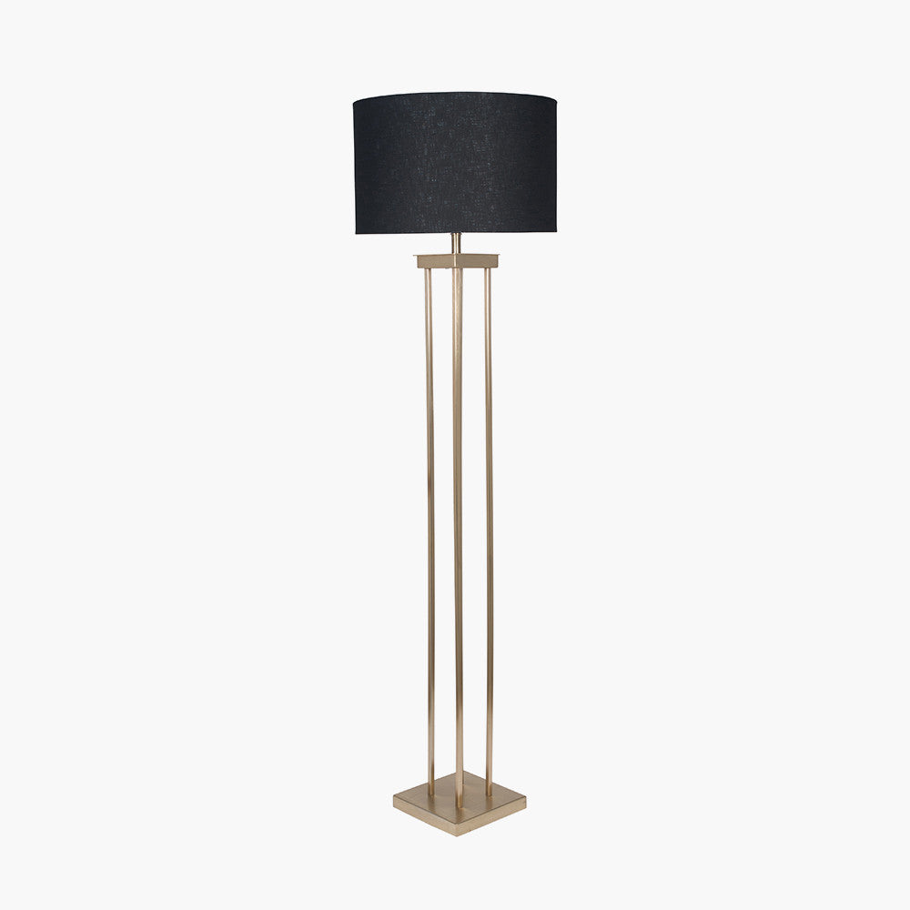 Langston Satin Brass Metal 4 Post Floor Lamp - Base Only