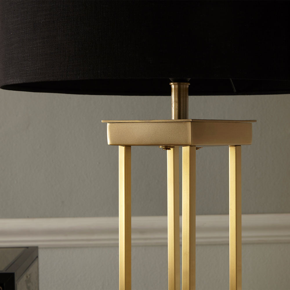 Langston Satin Brass Metal 4 Post Floor Lamp - Base Only