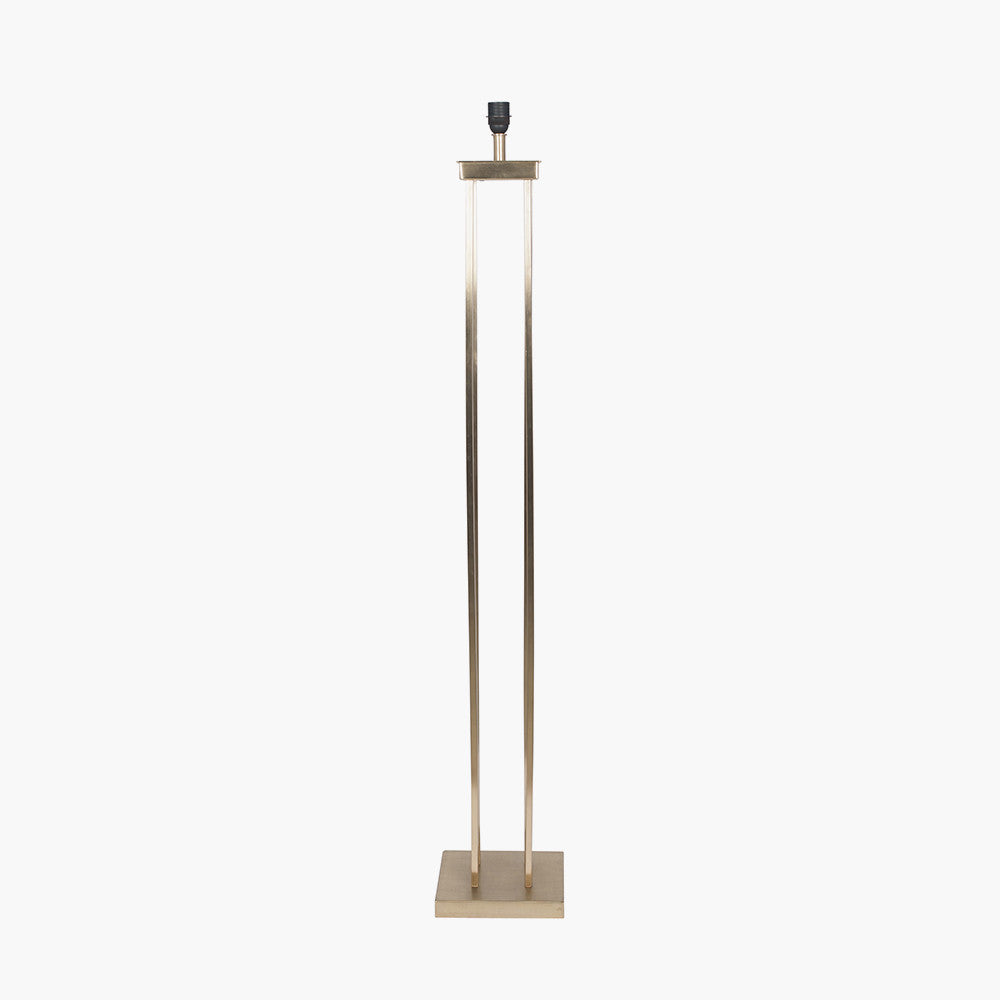 Langston Satin Brass Metal 4 Post Floor Lamp - Base Only