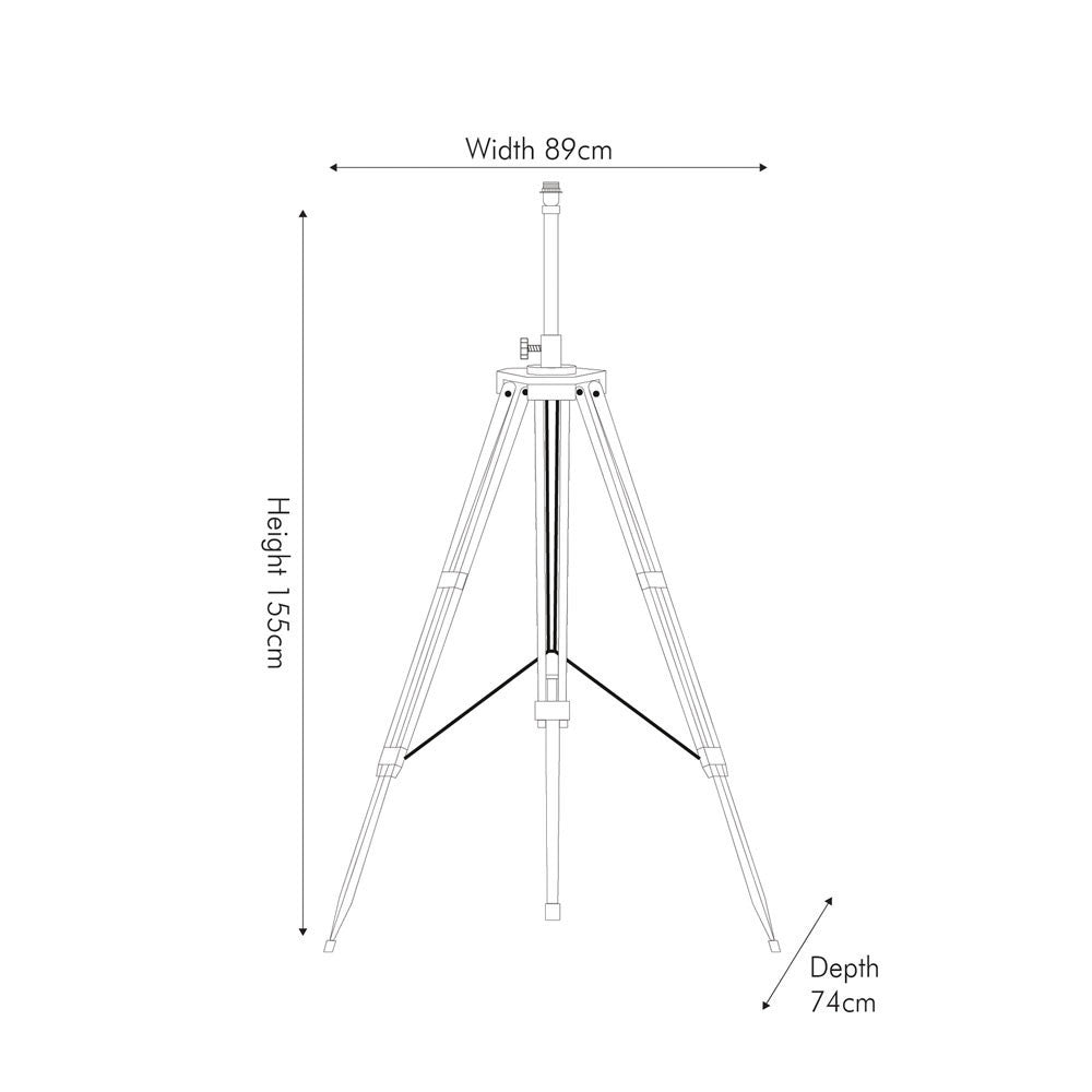 Port Nickel and Wood Tripod Floor Lamp - Base Only