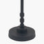 Rhode Matt Black Stick Metal Floor Lamp Base with Bow 40cm Slate Velvet Cylinder Lampshade
