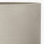 Langston Matt Black Metal Column Floor Lamp Base with Lino 45cm Grey Self Lined Linen Cylinder Lampshade