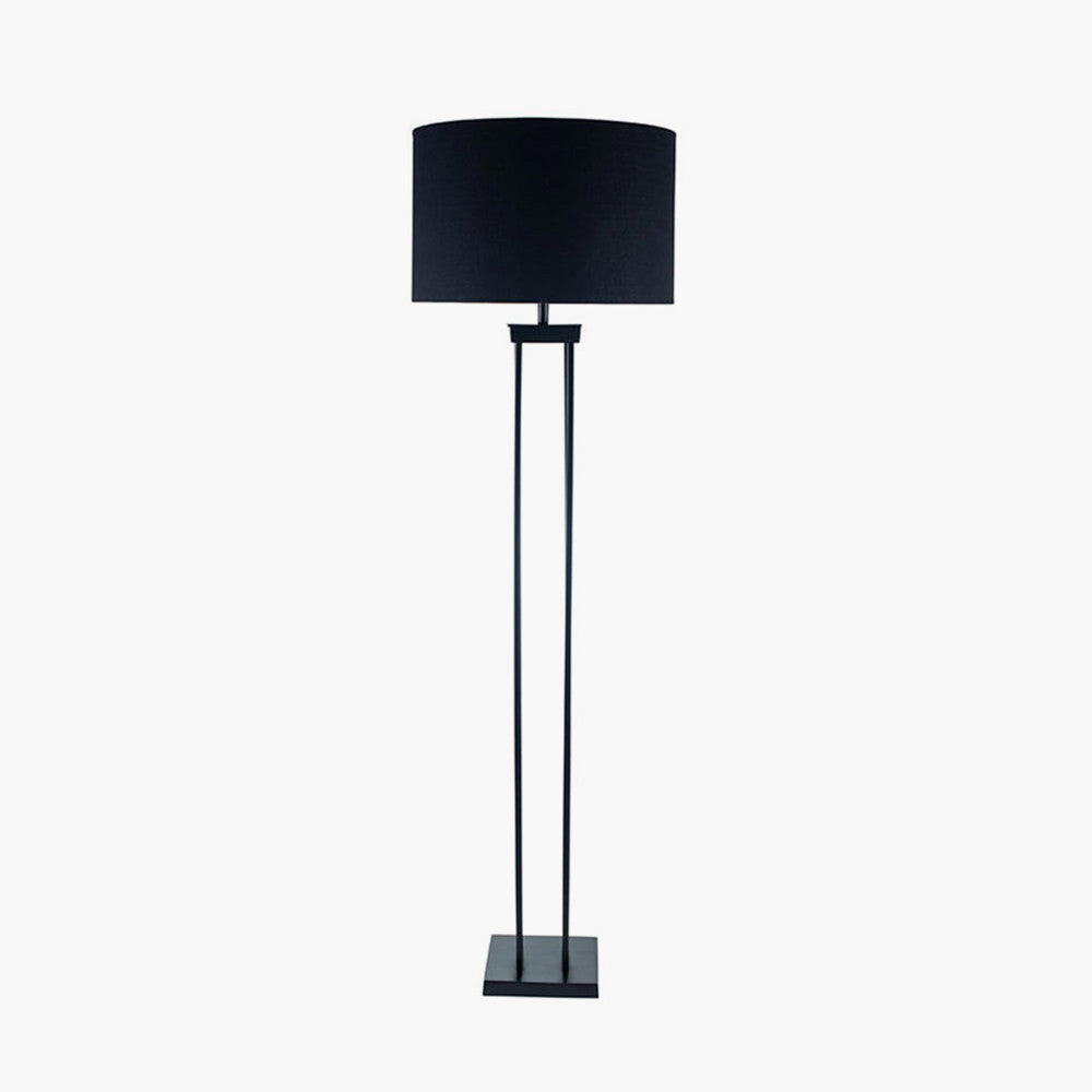Langston Matt Black Metal Four Post Floor Lamp - Base Only