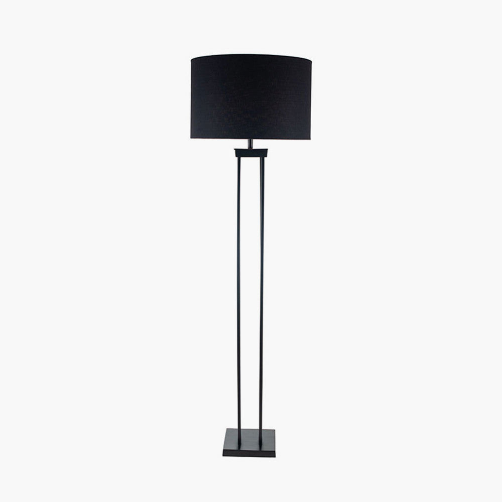 Langston Matt Black Metal Four Post Floor Lamp - Base Only