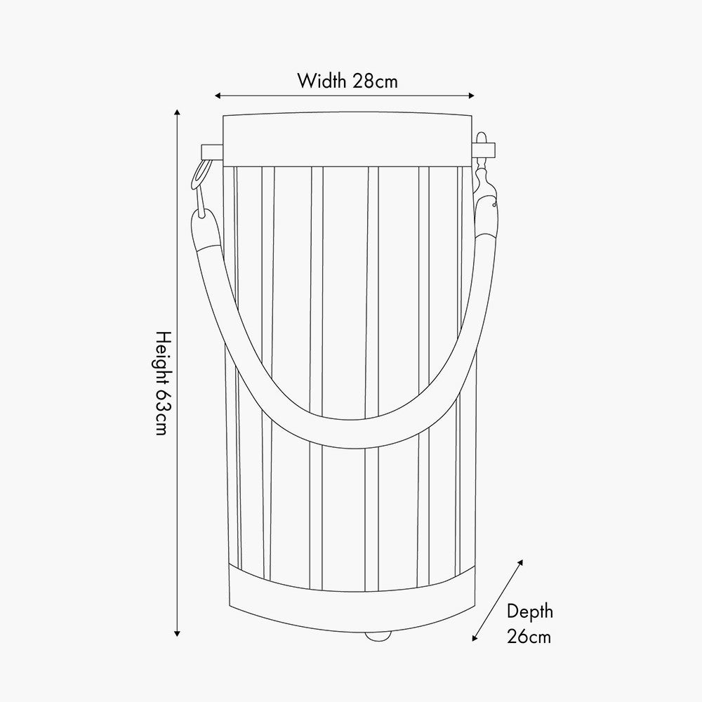 Austell Grey Wash Wood Large Lantern Floor Lamp