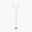 Almas Silver Metal Floor Lamp Base with Henry 45cm White Handloom Cylinder Lampshade