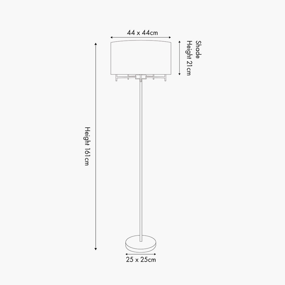 Plaza Silver 5 Light Metal Floor Lamp