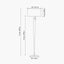 Lowry Brushed Silver and Matt Black Metal Floor Lamp