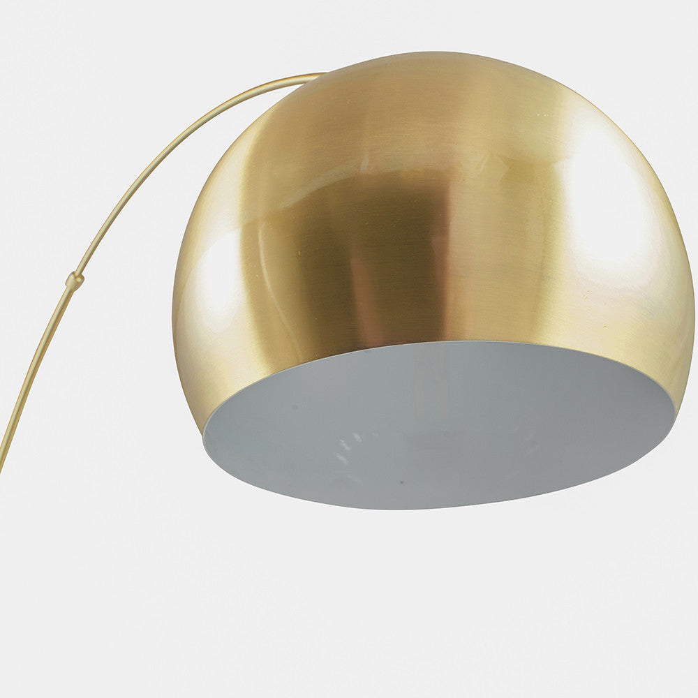Feliciani Brushed Brass Metal and White Marble Floor Lamp