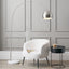 Feliciani Brushed Silver Metal and White Marble Floor Lamp
