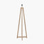 Whitby Grey Wash Wood Tapered 4 Post Floor Lamp Base with Edward 45cm Natural Linen Cylinder Lampshade