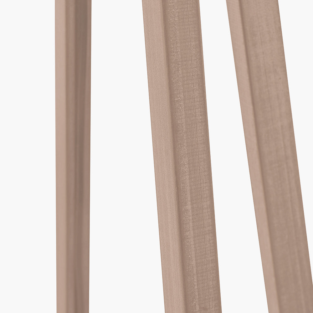 Whitby Grey Wash Wood Tapered 4 Post Floor Lamp Base with Edward 45cm Natural Linen Cylinder Lampshade
