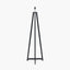 Whitby Matt Black Wood Tapered 4 Post Floor Lamp Base with Henry 45cm White Handloom Cylinder Lampshade
