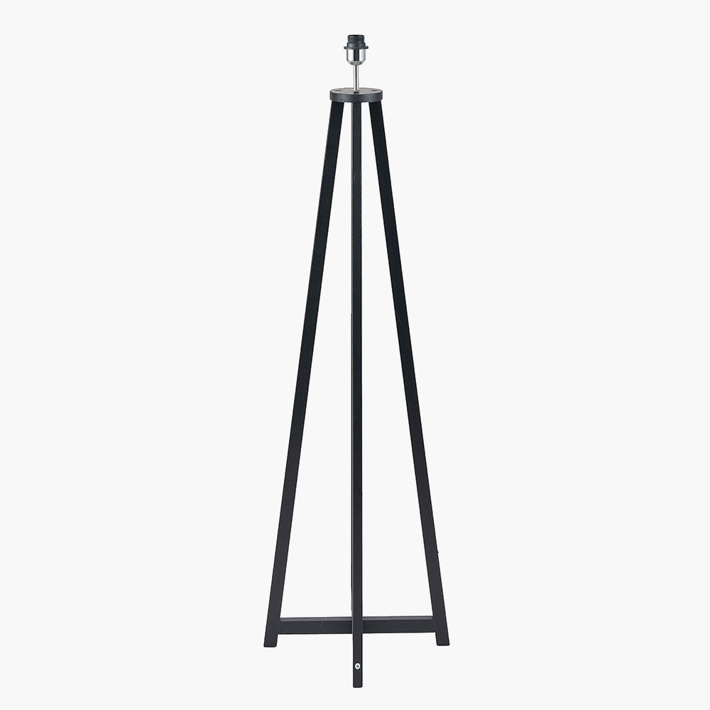 Whitby Matt Black Wood Tapered 4 Post Floor Lamp - Base Only