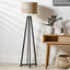 Whitby Matt Black Wood Tapered 4 Post Floor Lamp - Base Only