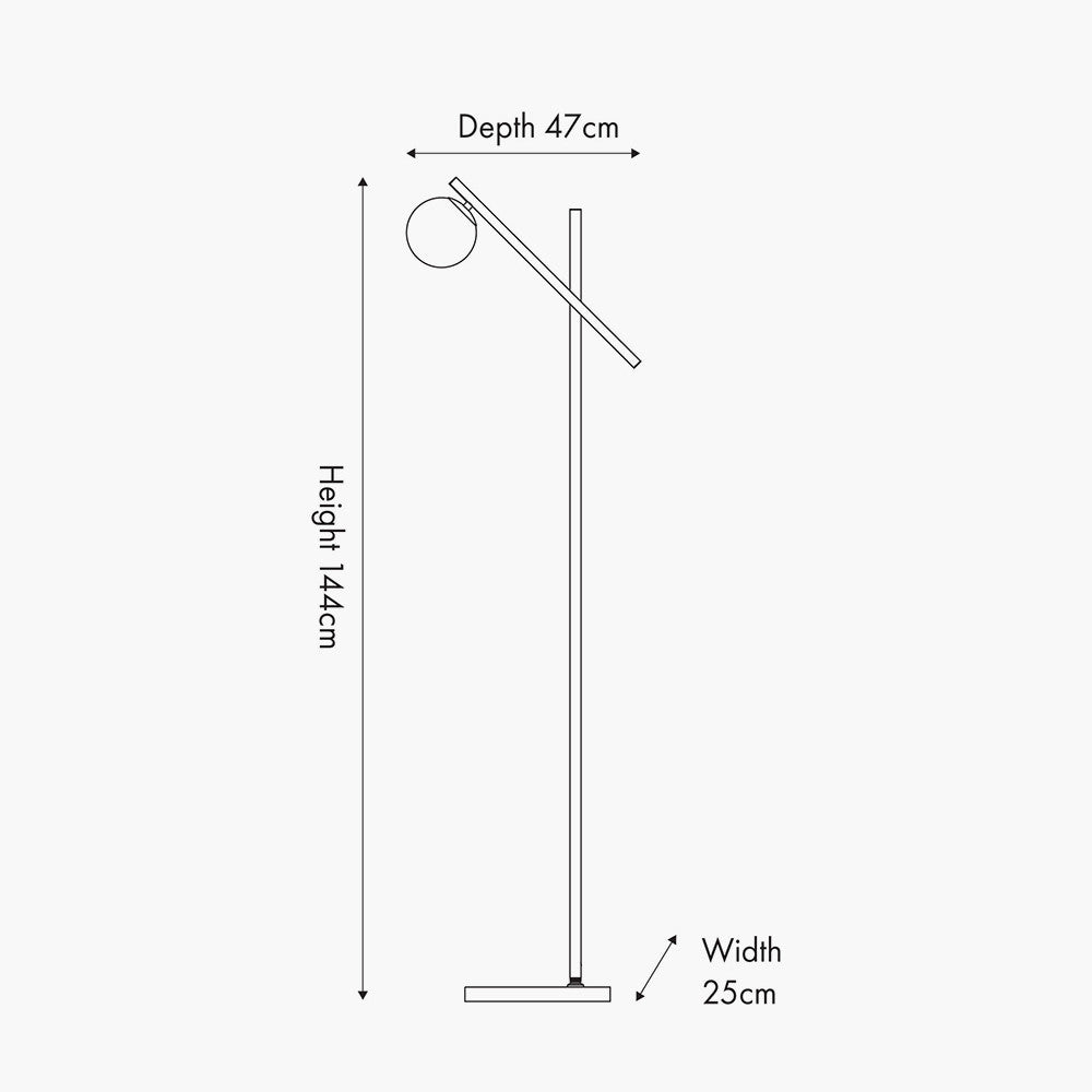 Wanda White Orb and Black Metal Floor Lamp