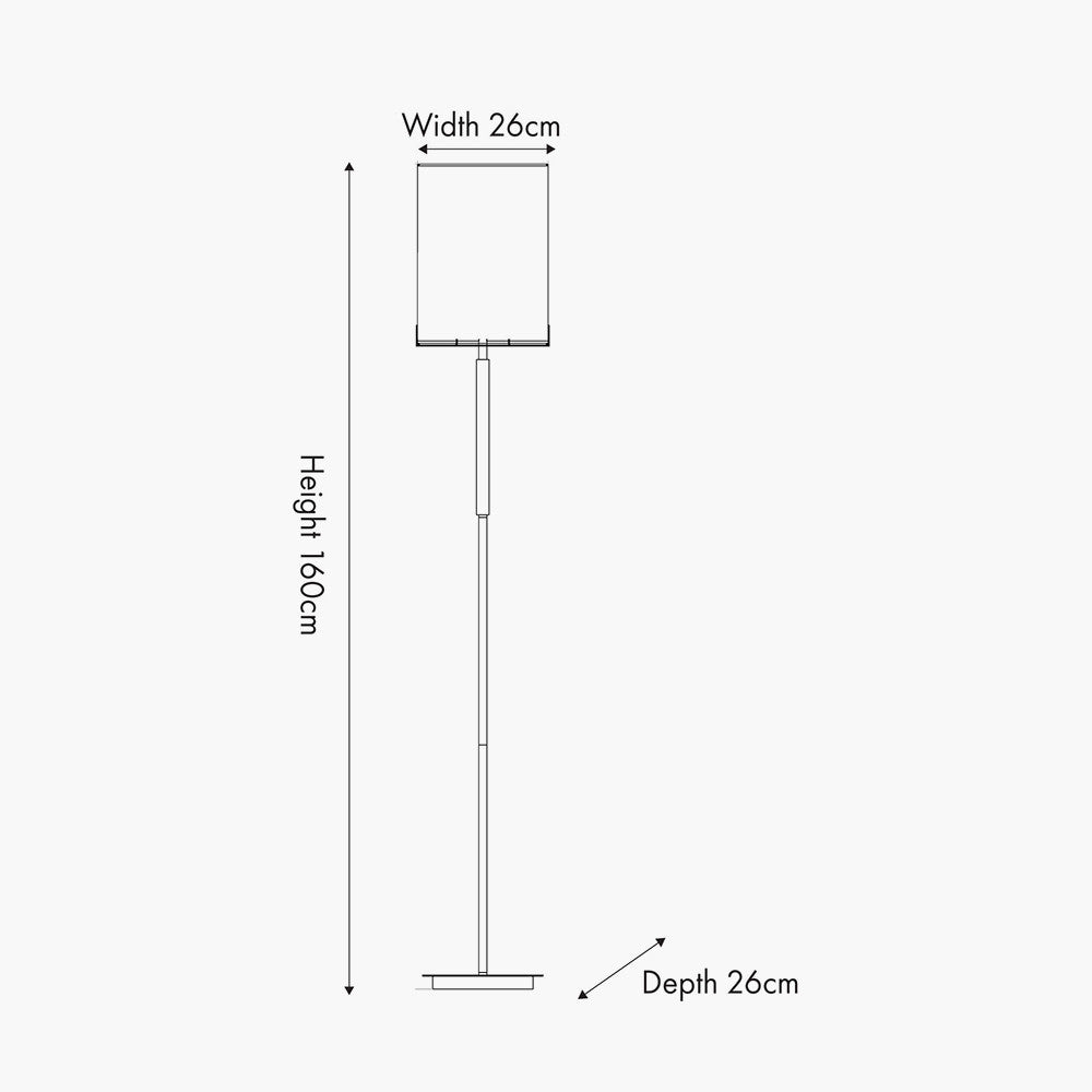 Midland Brushed Nickel and Grey Marble Effect Floor Lamp