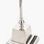 Claudius Nickel Metal Stick Floor Lamp Base with Henry 40cm Grey Handloom Cylinder Lampshade