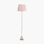 Claudius Nickel Metal Stick Floor Lamp Base with Thiago 40cm Cinnamon Stripe Mushroom Pleat Tapered Lampshade
